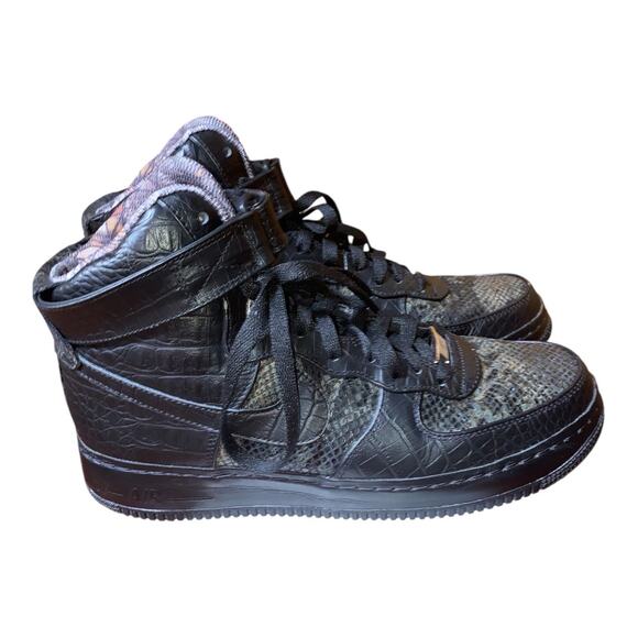 Nike Black Reptile Air Force 1 High premium exotic men’s Sz10 custom-made 2014 - Picture 6 of 11